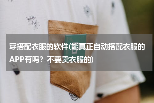 穿搭配衣服的软件(能真正自动搭配衣服的APP有吗？不要卖衣服的)